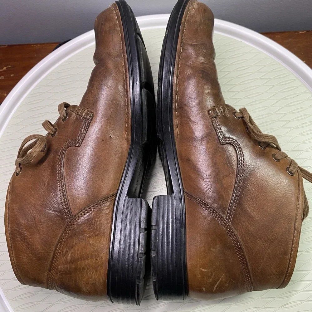 Rockport‎ Brown Leather Lace Up Ankle Boots Mens 9.5 M. Used